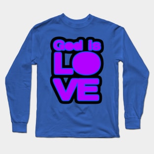 God is Love Purple Long Sleeve T-Shirt